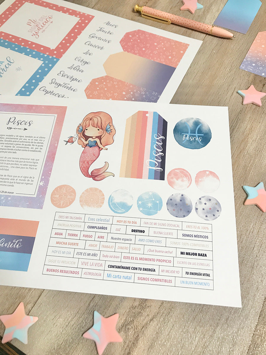 RECORTABLES PISCIS - ZODÍACO