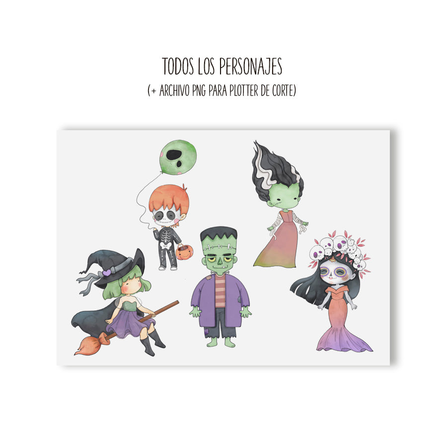 RECORTABLES CHIBI - HALLOWEEN - Figuritas para recortar