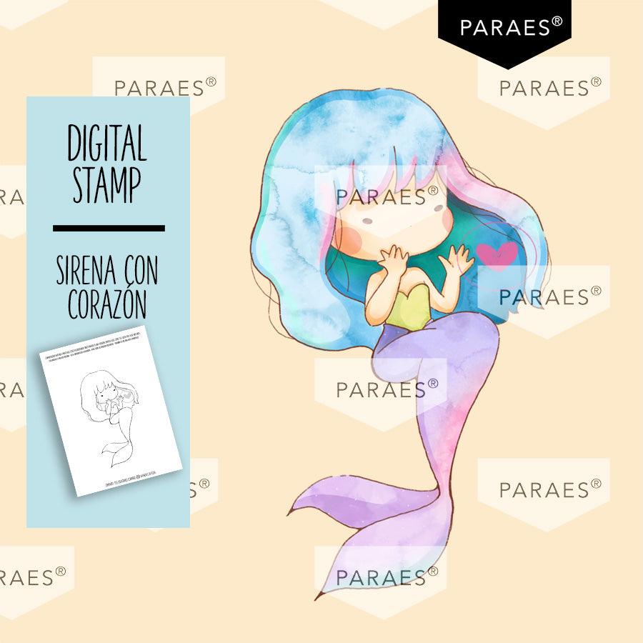 SIRENA CON CORAZÓN - SELLO DIGITAL