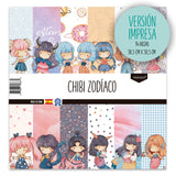 CHIBI ZODÍACO IMPRESA - colección 14 papeles impresos