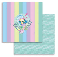 CHIBI SIRENAS IMPRESA - colección 14 papeles impresos