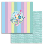CHIBI SIRENAS IMPRESA - colección 14 papeles impresos