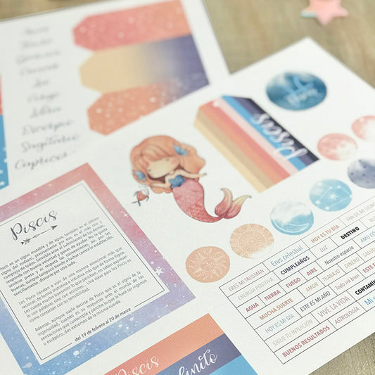 RECORTABLES PISCIS - ZODÍACO