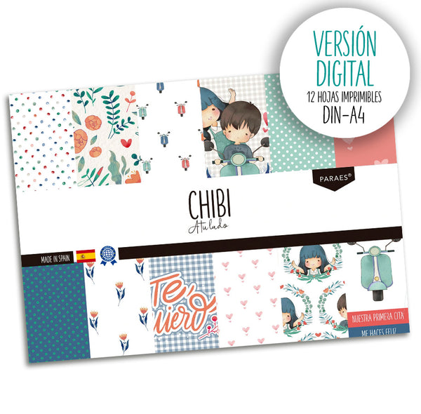 CHIBI A tu lado - 12 Digital papers (+tutorial)