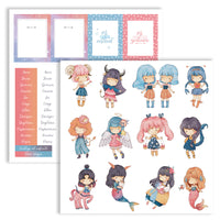 CHIBI ZODÍACO IMPRESA - colección 14 papeles impresos